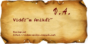 Vidám Anikó névjegykártya