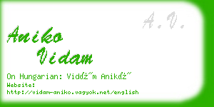 aniko vidam business card